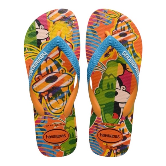HAVAIANAS Men’s Disney Goofy Stylish Top Flip Flops Size 9/10 NEW - Picture 1 of 8